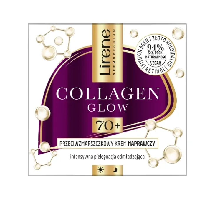 Lirene Collagen Glow przeciwzmarszczkowy krem naprawczy 70+ 50 ml