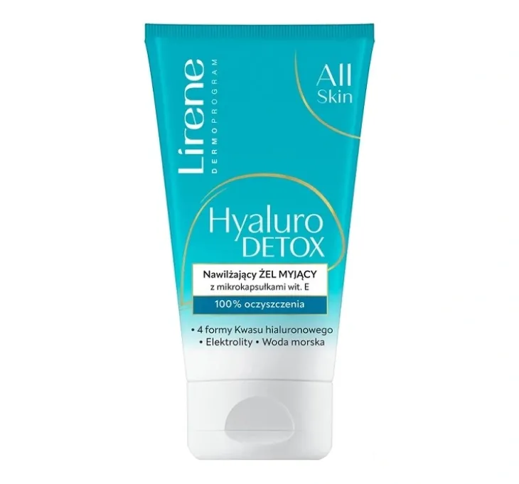 Lirene Dermoprogram All Skin Hyaluro Detox nawilżający żel myjący z mikrokapsułkami witaminy E 150 ml
