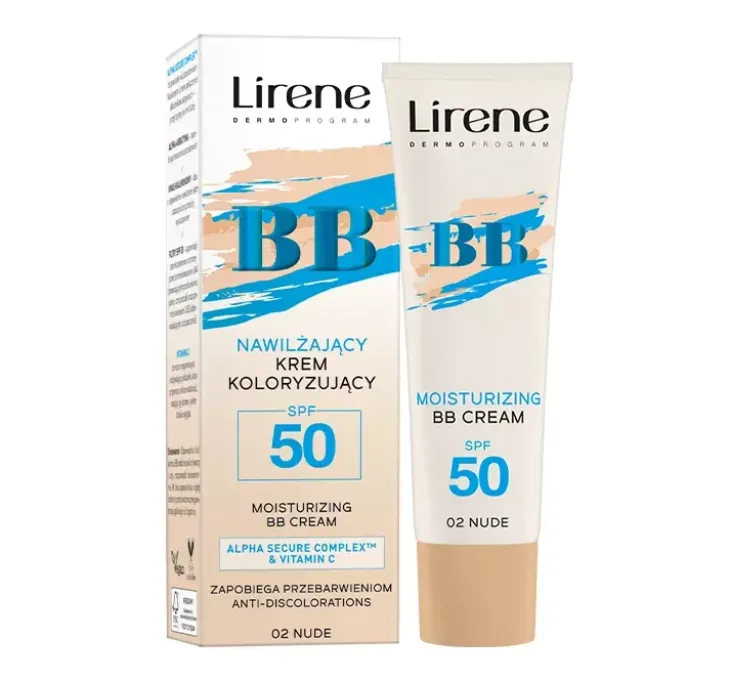 Lirene Nawilżający krem koloryzujący BB SPF50 02 Nude 30 ml