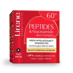 Lirene Peptides&Niacinamide Duo Complex krem wygładzający zmarszczki na dzień 60+ SPF20 50 ml