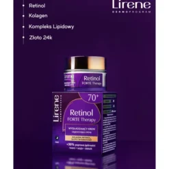 Lirene Retinol Forte Therapy wygładzający krem zagęszczający skórę na noc 70+ 50 ml