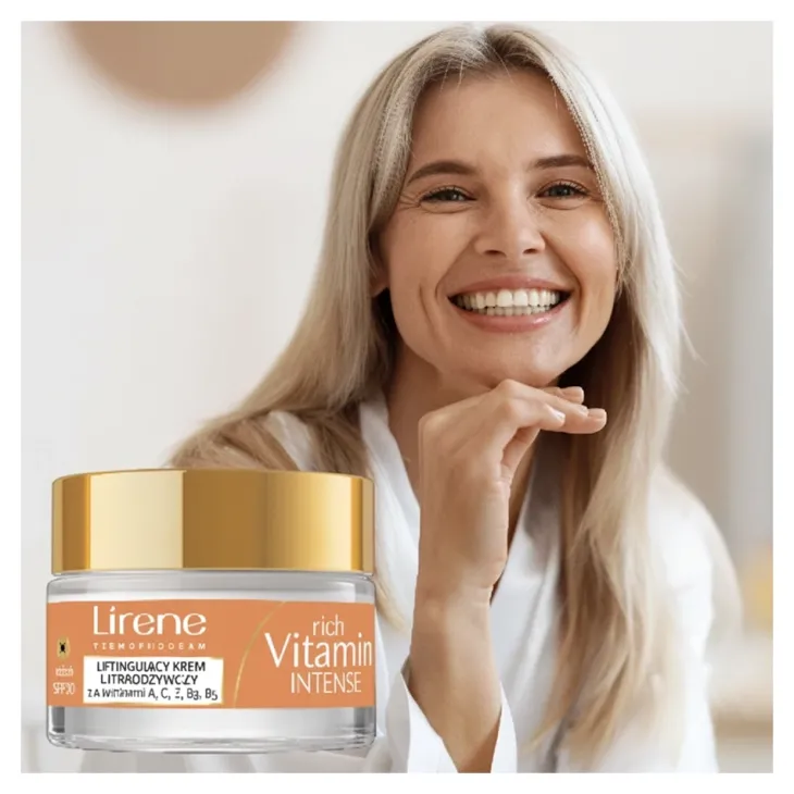 Lirene Rich Vitamin Intense liftingujący krem ultraodżywczy z witaminami na dzień SPF20 50+ 50 ml