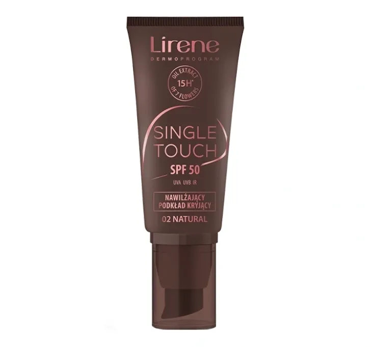 Lirene Single Touch nawilżający podkład kryjący SPF50 02 Natural 30 ml