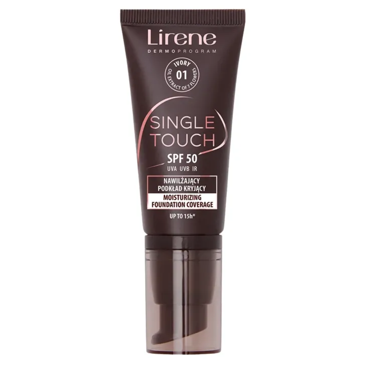 Lirene Single Touch nawilżający podkład kryjący SPF50 01 Ivory 30 ml