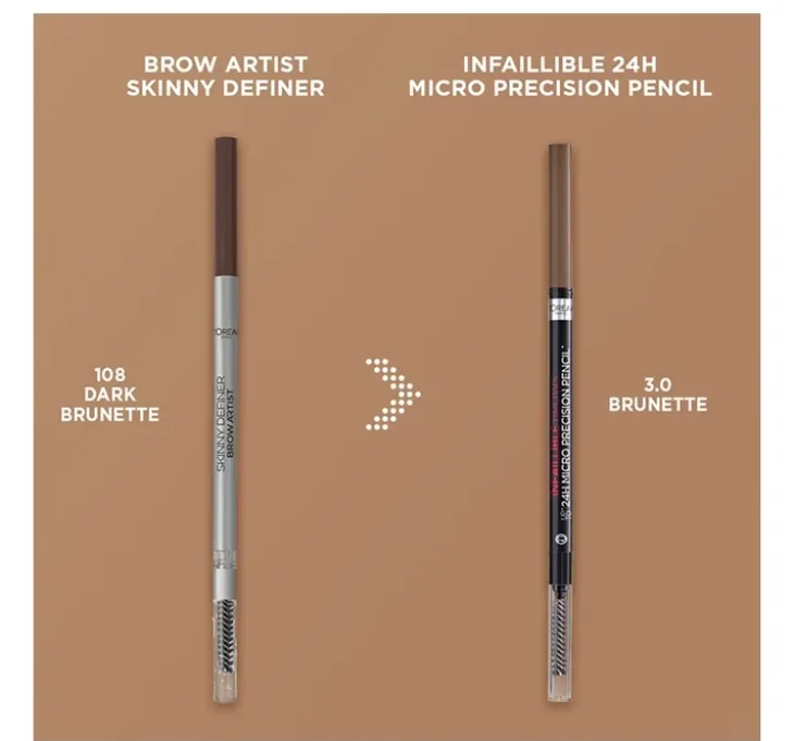 L'Oréal Paris Brow Artist Skinny Definer kredka do brwi 108 Dark Brunette 1 g