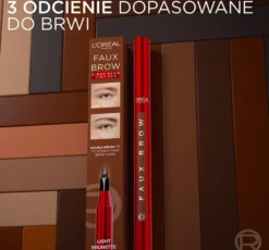 L'Oréal Paris Faux Brow marker do brwi z podwójną końcówką Light Brunette 1ml