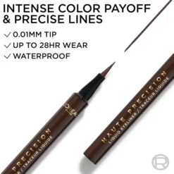 L'Oréal Paris Haute Precision wodoodporny płynny eyeliner w pisaku 020 Brown Leather / Brun Leather 1 ml