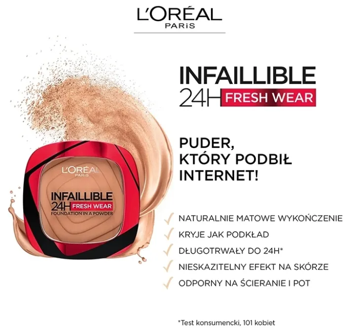 L'Oréal Paris Infaillible 24 H Fresh Wear podkład w pudrze 020 9 g