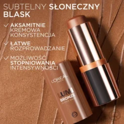 L'Oréal Paris Lumi Bronze Le Stick Soleil kremowo-pudrowy bronzer do twarzy w sztyfcie 110 Toasted Sunlight 9 g