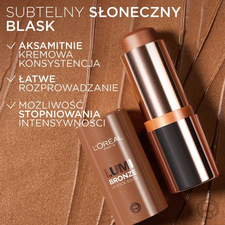 L'Oréal Paris Lumi Bronze Le Stick Soleil kremowo-pudrowy bronzer do twarzy w sztyfcie 110 Toasted Sunlight 9 g