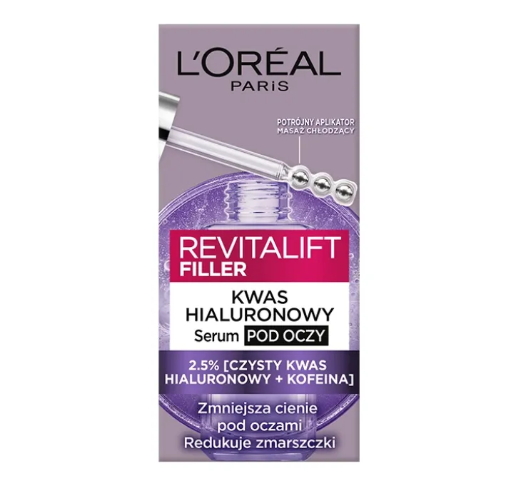 L'Oréal Paris Revitalift Filler serum pod oczy przeciwzmarszczkowe z kwasem hialuronowym 20 ml