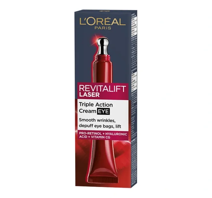 L'Oréal Paris Revitalift Laser X3 krem przeciwstarzeniowy o potrójnym działaniu pod oczy 15 ml