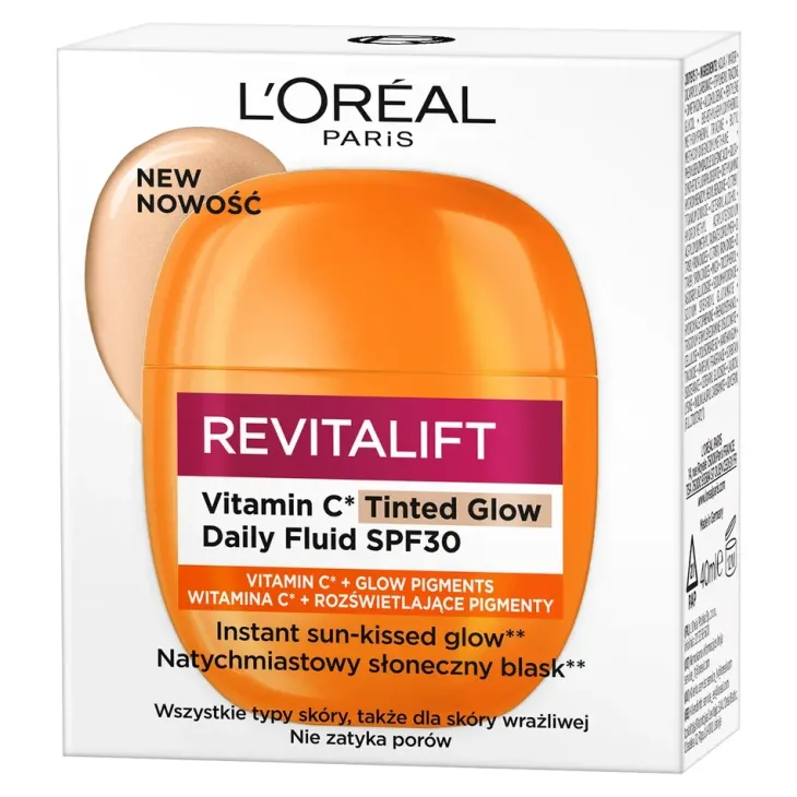 L'Oréal Paris Revitalift Vitamin C Tinted Glow Daily Fluid lekki krem koloryzujący SPF30 40 ml