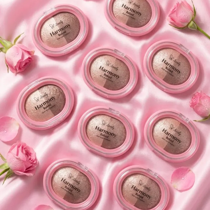 Lovely Harmony Baked Duo Eyeshadow duet brokatowych cieni do powiek 01 4 g
