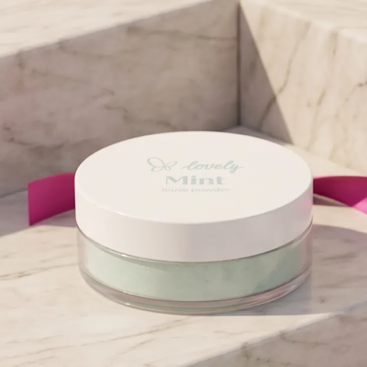 Lovely Mint transparentny miętowy puder sypki do twarzy 6 g