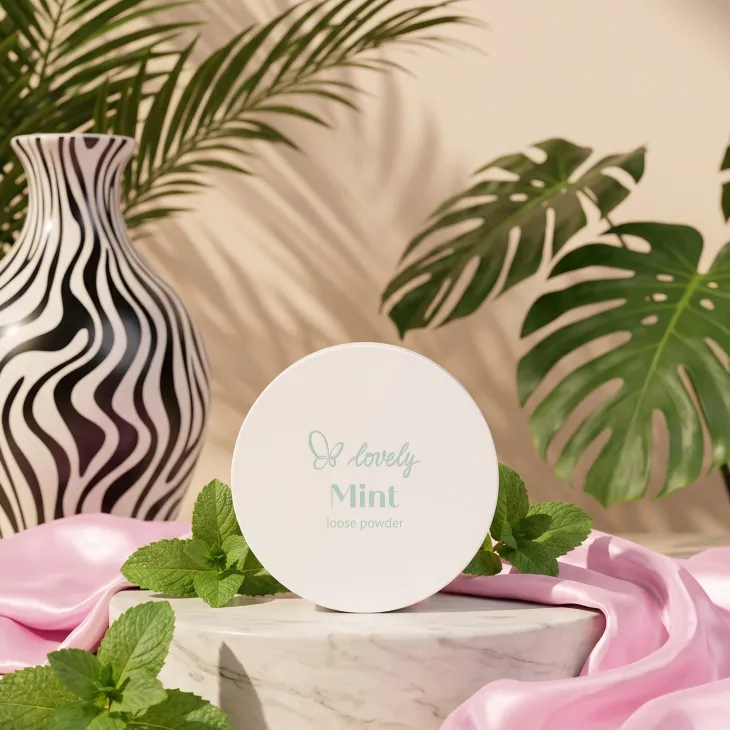 Lovely Mint transparentny miętowy puder sypki do twarzy 6 g