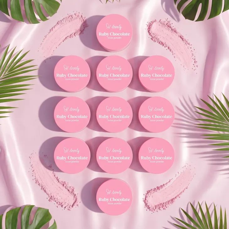 Lovely Ruby Chocolate różowy puder sypki do twarzy 6 g