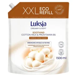 Luksja Creamy Creamy & Soft mydło w płynie refill Mleczko Bawełniane i Prowitamina B5 1500 ml