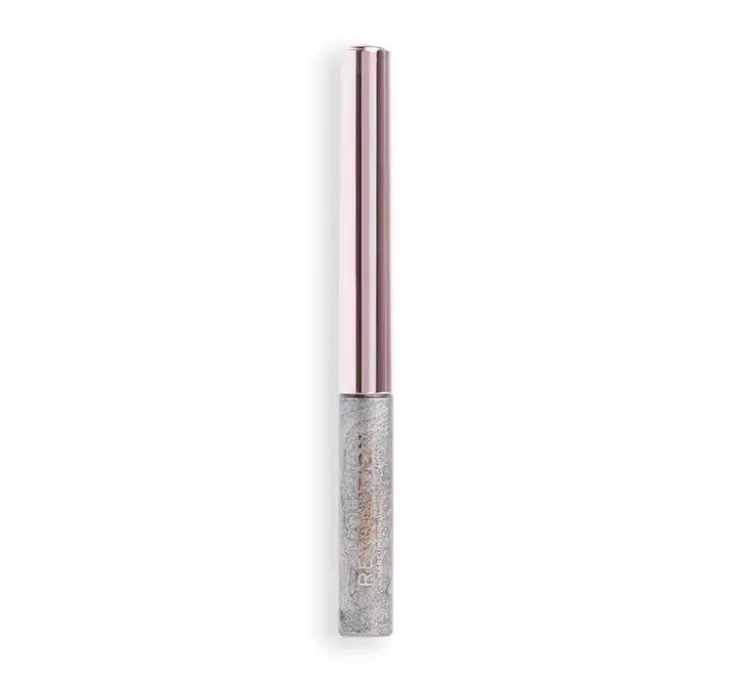 Makeup Revolution Festive Allure błyszczący eyeliner do powiek Silver Flush 2,4ml