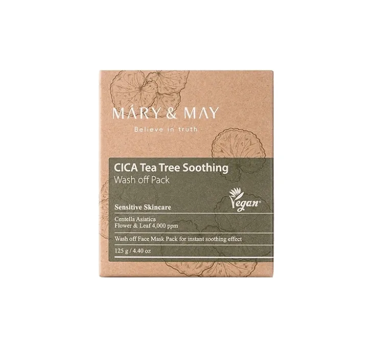 Mary&May Vegan CICA Tea Tree Soothing Wash off Pack kojąca maseczka do twarzy 125 g