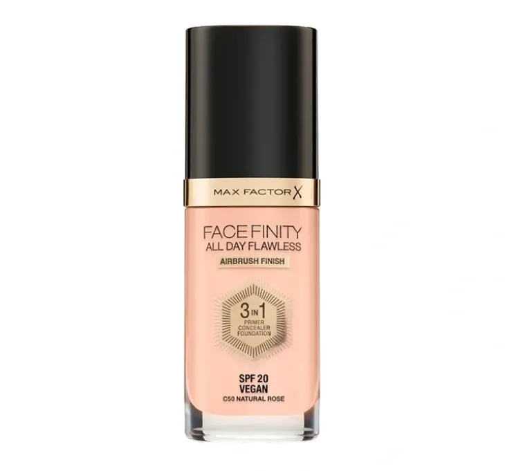 Max Factor Facefinity All Day Flawless 3 in1 wegański podkład C50 Natural Rose 30 ml