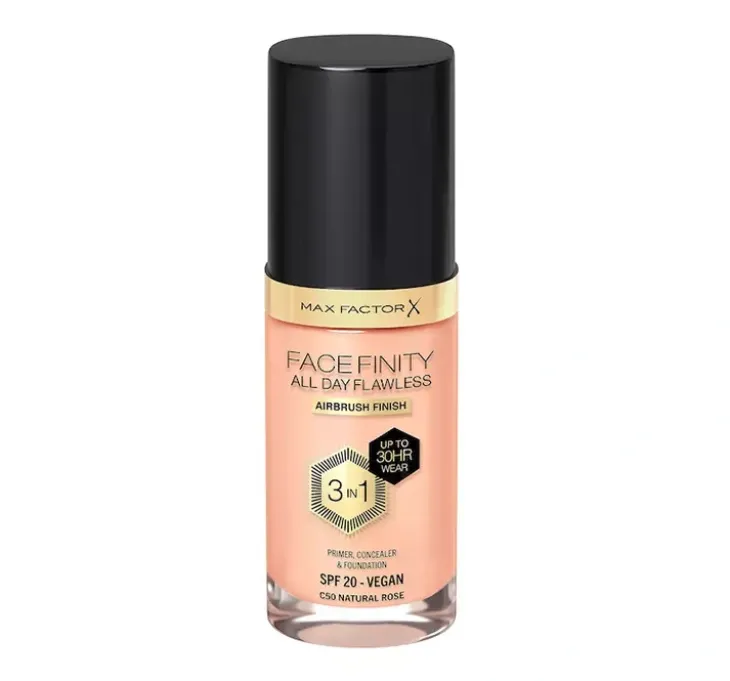 Max Factor Facefinity All Day Flawless 3 in1 wegański podkład C50 Natural Rose 30 ml