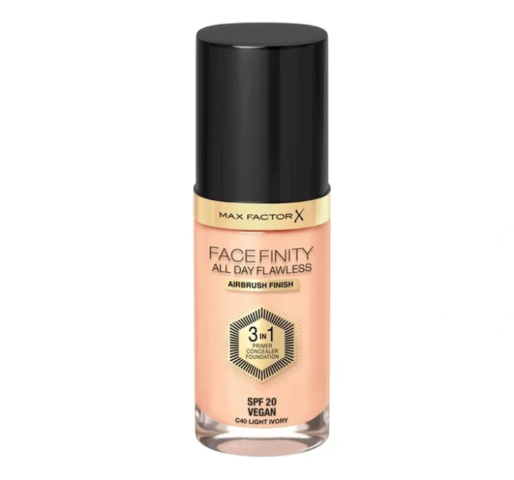 Max Factor Facefinity All Day Flawless 3 in1 wegański podkład C40 Light Ivory 30 ml