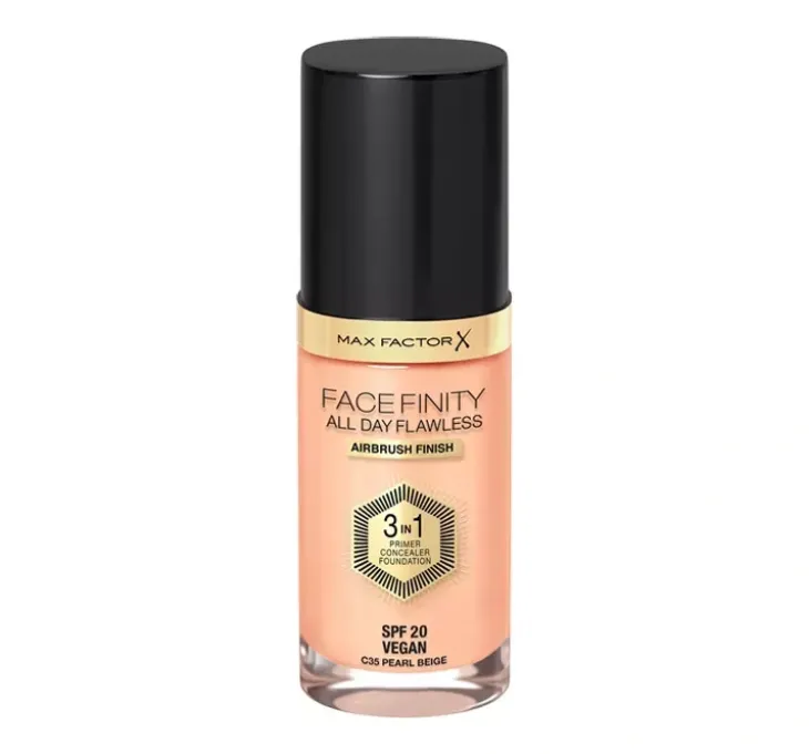 Max Factor Facefinity All Day Flawless 3 in1 wegański podkład C35 Pearl Beige 30 ml