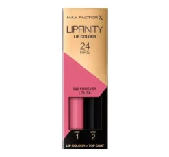 Max Factor Lipfinity pomadka 022 Forever Lolita 2,3 ml + Top Coat 1,9 g