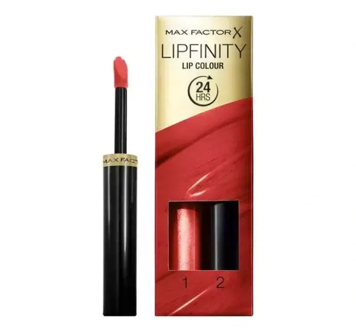 Max Factor Lipfinity pomadka 125 So Glamorous 2,3 ml + Top Coat 1,9 g