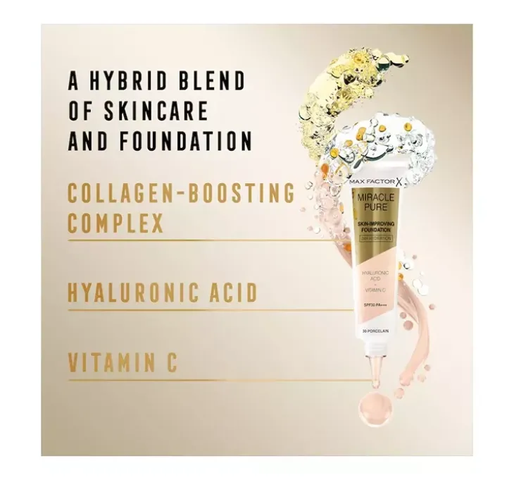 Max Factor Miracle Pure podkład poprawiający kondycję skóry 50 Natural Rose 30 ml