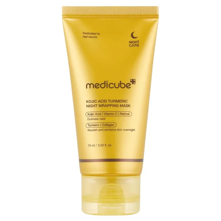 Medicube Kojic Acid Turmeric Night Wrapping Mask rozświetlająca maska peel-off do twarzy na noc z kwasem kojowym 75 ml