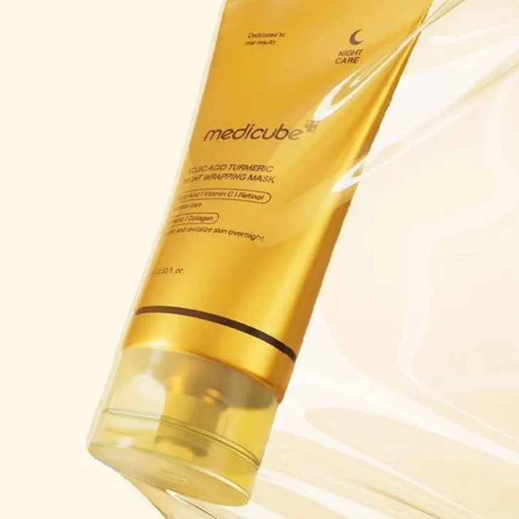 Medicube Kojic Acid Turmeric Night Wrapping Mask rozświetlająca maska peel-off do twarzy na noc z kwasem kojowym 75 ml