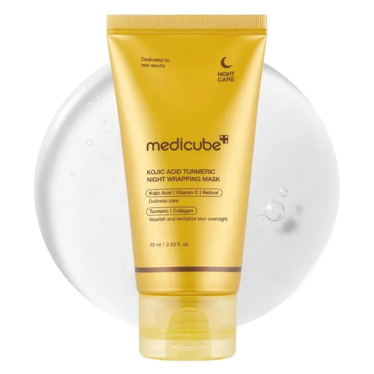 Medicube Kojic Acid Turmeric Night Wrapping Mask rozświetlająca maska peel-off do twarzy na noc z kwasem kojowym 75 ml