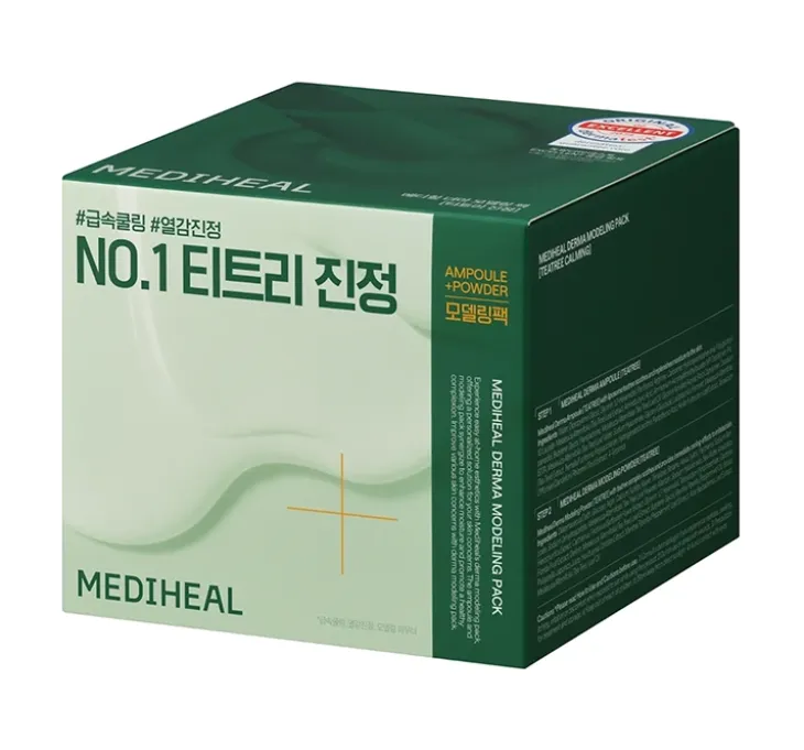 Mediheal Derma Modeling Pack Teatree Calming zestaw do pielęgnacji twarzy maseczka algowa 28 g + serum 2 ml
