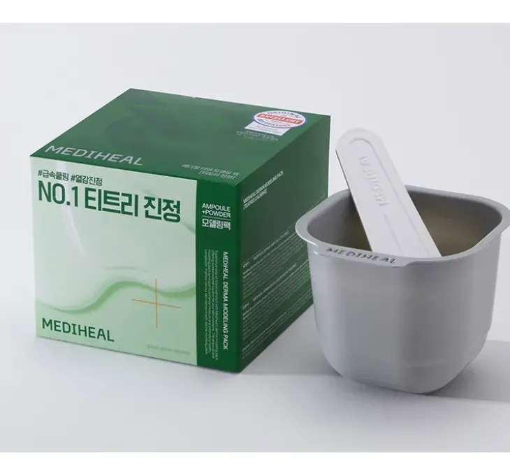 Mediheal Derma Modeling Pack Teatree Calming zestaw do pielęgnacji twarzy maseczka algowa 28 g + serum 2 ml