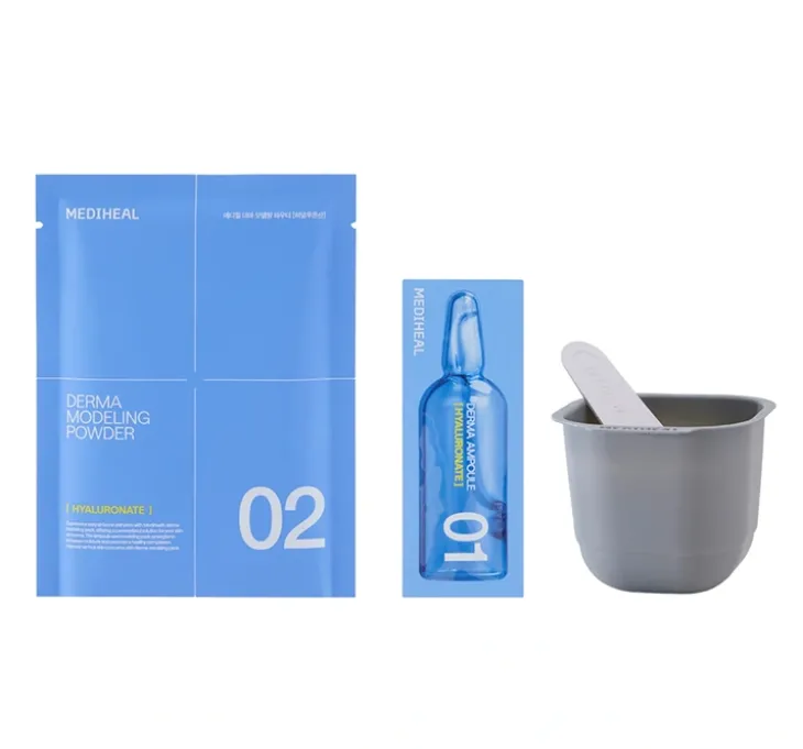 Mediheal Derma Modeling Pack Hyaluronate Moisture zestaw do pielęgnacji twarzy maseczka algowa 28 g + serum 2 ml