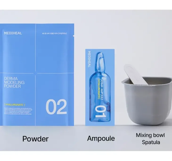 Mediheal Derma Modeling Pack Hyaluronate Moisture zestaw do pielęgnacji twarzy maseczka algowa 28 g + serum 2 ml