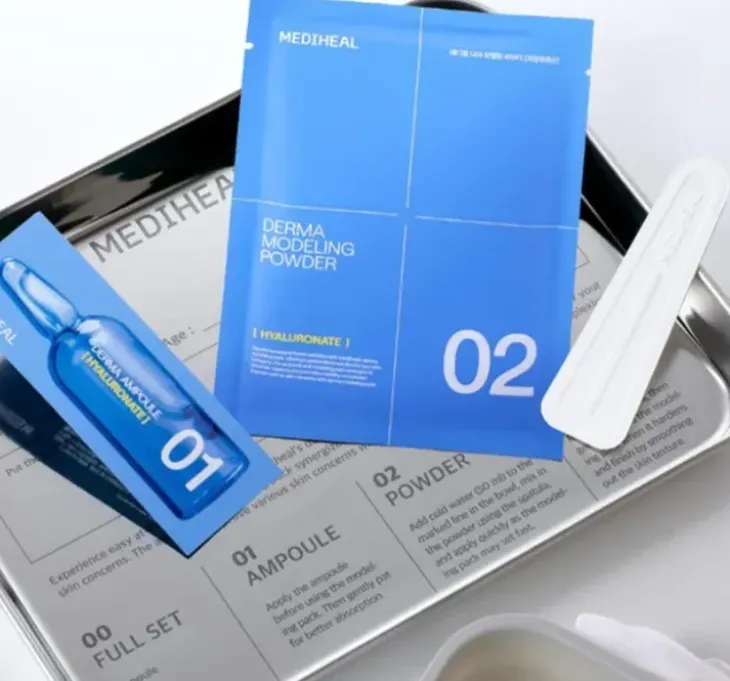 Mediheal Derma Modeling Pack Hyaluronate Moisture zestaw do pielęgnacji twarzy maseczka algowa 28 g + serum 2 ml