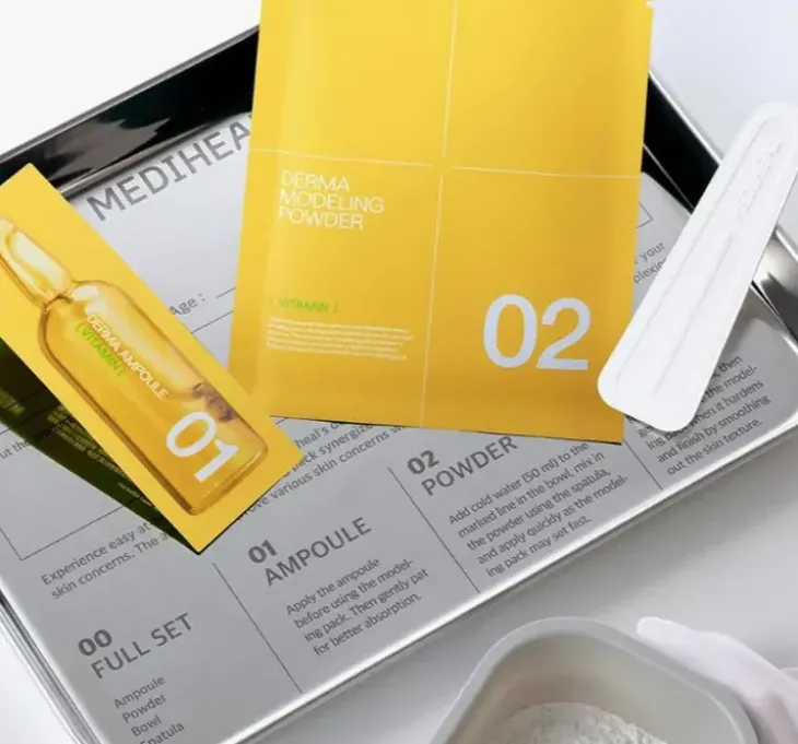 Mediheal Derma Modeling Pack Vitamin Brightening zestaw do pielęgnacji twarzy maseczka algowa 28 g + serum 2 ml