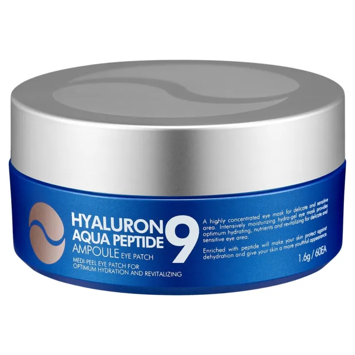 MEDIPEEL Hyaluron Aqua Peptide 9 Ampoule Eye Patch nawilżające płatki pod oczy z peptydami 60 szt