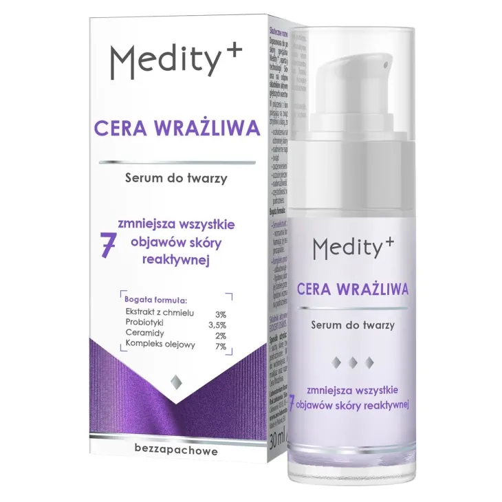 Medity+ Cera Wrażliwa nawilżające serum do twarzy dla skóry ultra reaktywnej 30 ml