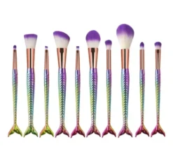Mermaid Brush Set zestaw pędzli do makijażu 10 sztuk Syrenka