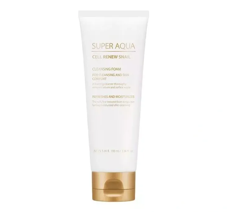 MISSHA SUPER AQUA CELL RENEW SNAIL CLEANSING FOAM PIANKA OCZYSZCZAJĄCA 100ML