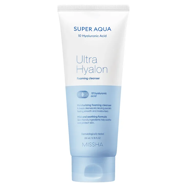 Missha Super Aqua Ultra Hyalron Foaming Cleanser nawilżająca pianka oczyszczająca do twarzy 200 ml