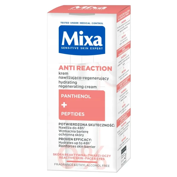 Mixa Anti Reaction nawilżająco-regenerujący krem przeciw zaczerwienieniom 50 ml