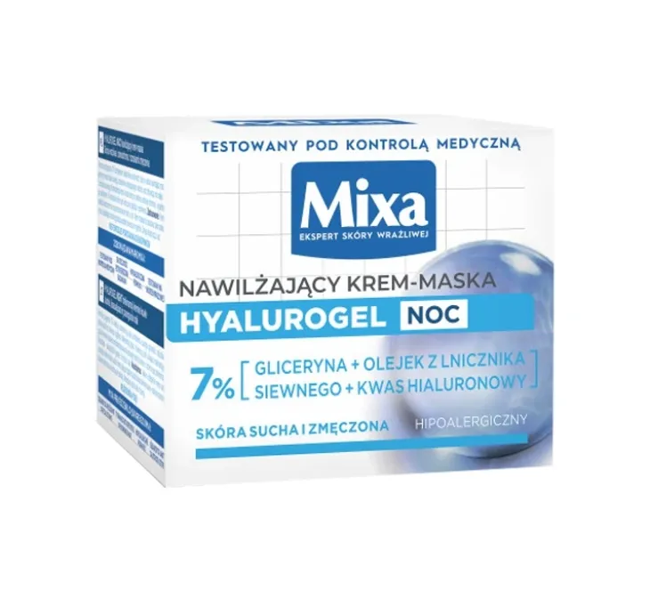 Mixa Hyalurogel noc nawilżający krem maska 50 ml