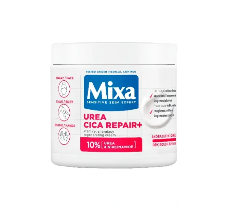 Mixa Urea Cica Repair+ multifunkcyjny krem regenerujący do ciała, twarzy i dłoni 400 ml