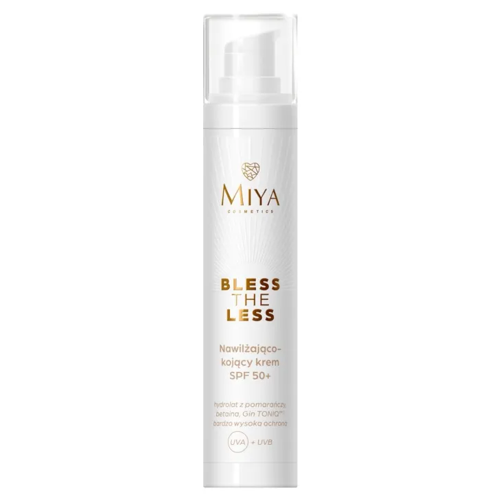 Miya Cosmetics Bless The Less nawilżająco-kojący krem do twarzy z filtrem SPF50+ 50 ml