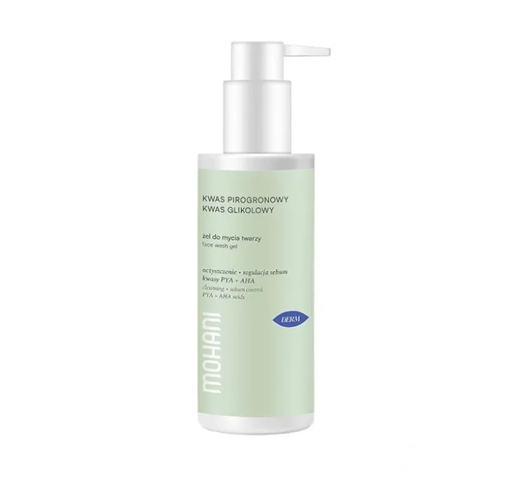 Mohani Derm żel do mycia twarzy z kwasem pirogronowym i glikolowym 150 ml